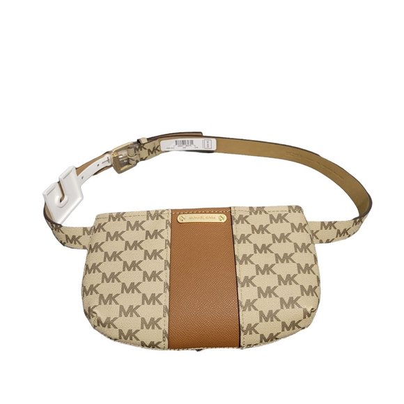 Michael Kors Handbags - Michael Kors Signature Waist Fanny Pack Belt Bag Wallet Beige and Brown New